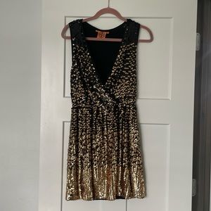 Tory Burch XS Black & Gold Sequin Dress